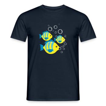 Poissons - T-shirt homme - marine - Devant - AI Model Male 178 light (178cm)