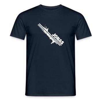 Jonas als Farbklecks - Männer T-Shirt - Navy - Vorne - AI Model Male 178 light (178cm)