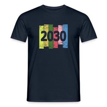 2030 - Men's T-Shirt - navy - Front - AI Model Male 178 light (178cm)