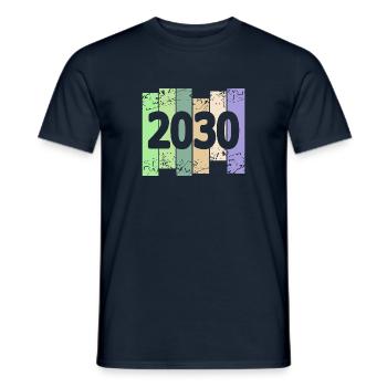 Œuvre d’art 2030 - T-shirt homme - marine - Devant - AI Model Male 178 light (178cm)