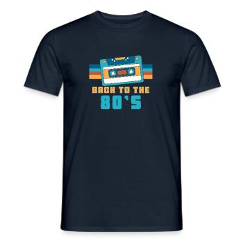 Cassette Back To 80's Gift 80s Party - Men's T-Shirt - navy - Front - AI Model Male 178 light (178cm)