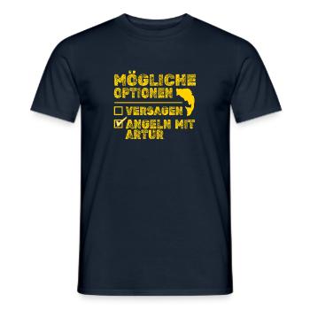 Angeln Fisch Artur - Männer T-Shirt - Navy - Vorne - AI Model Male 178 light (178cm)