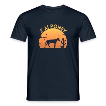 I have pony - cavalier gift idea - Men's T-Shirt - navy - Front - AI Model Male 178 light (178cm)