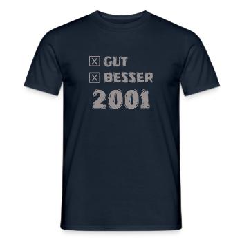 Jahr 2001 - Männer T-Shirt - Navy - Vorne - AI Model Male 178 light (178cm)