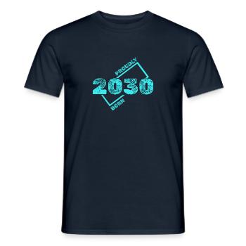 Born in 2030 - Men's T-Shirt - navy - Front - AI Model Male 178 light (178cm)