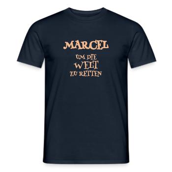 Marcel comme assistant - T-shirt homme - marine - Devant - AI Model Male 178 light (178cm)