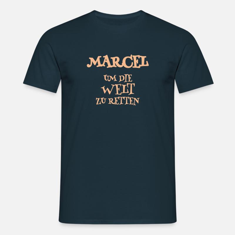 Marcel as a helper - Men's T-Shirt - navy