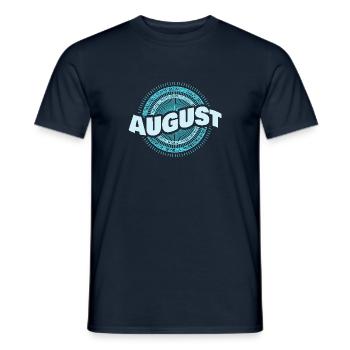 August - Men's T-Shirt - navy - Front - AI Model Male 178 light (178cm)