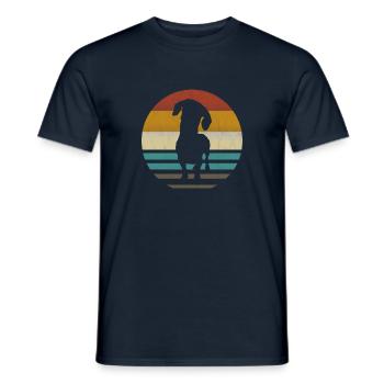 Retro Dackel Dackelhund Hund Silhouette Geschenk - Männer T-Shirt - Navy - Vorne - AI Model Male 178 light (178cm)