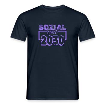 Sozialarbeiter 2030 - Männer T-Shirt - Navy - Vorne - AI Model Male 178 light (178cm)