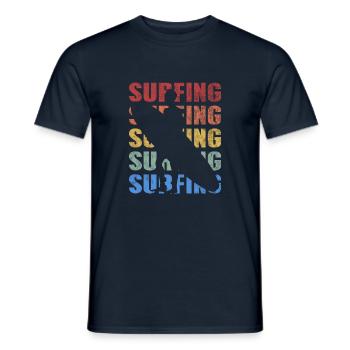 Surf surfeurs de style rétro vintage surf - T-shirt homme - marine - Devant - AI Model Male 178 light (178cm)