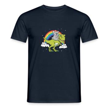 Koala Ours Reitet T-Rex Dinausaurier cadeau - T-shirt homme - marine - Devant - AI Model Male 178 light (178cm)