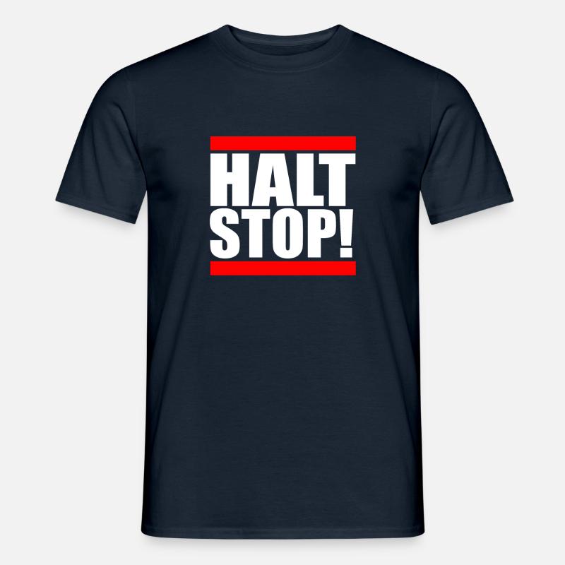 Halt Stop Andreas - Männer T-Shirt - Navy