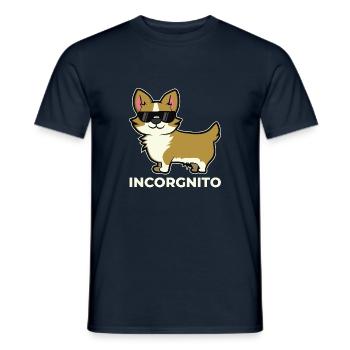 Lustiges inkognito Corgi-Hundehaustier-Liebes-Welpen-Geschenk - Männer T-Shirt - Navy - Vorne - AI Model Male 178 light (178cm)