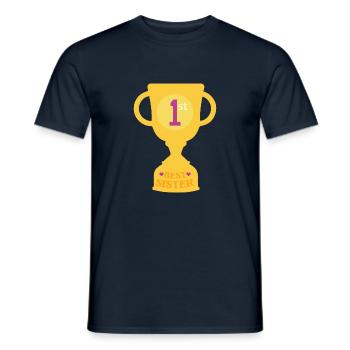Pokal Auszeichnung beste Schwester - Männer T-Shirt - Navy - Vorne - AI Model Male 178 light (178cm)