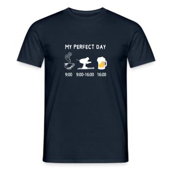 My perfect day - Skiing Winter Beer - Men's T-Shirt - navy - Front - AI Model Male 178 light (178cm)
