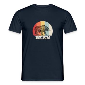 Bern Vintage Retro Bär Geschenkidee - Männer T-Shirt - Navy - Vorne - AI Model Male 178 light (178cm)