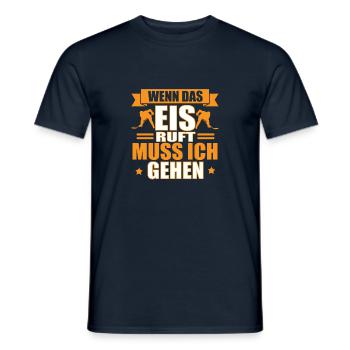 Ice Hockey Design Motif Gift - Men's T-Shirt - navy - Front - AI Model Male 178 light (178cm)
