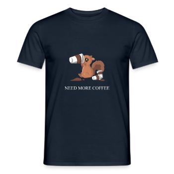 L'écureuil a besoin de café - T-shirt homme - marine - Devant - AI Model Male 178 light (178cm)