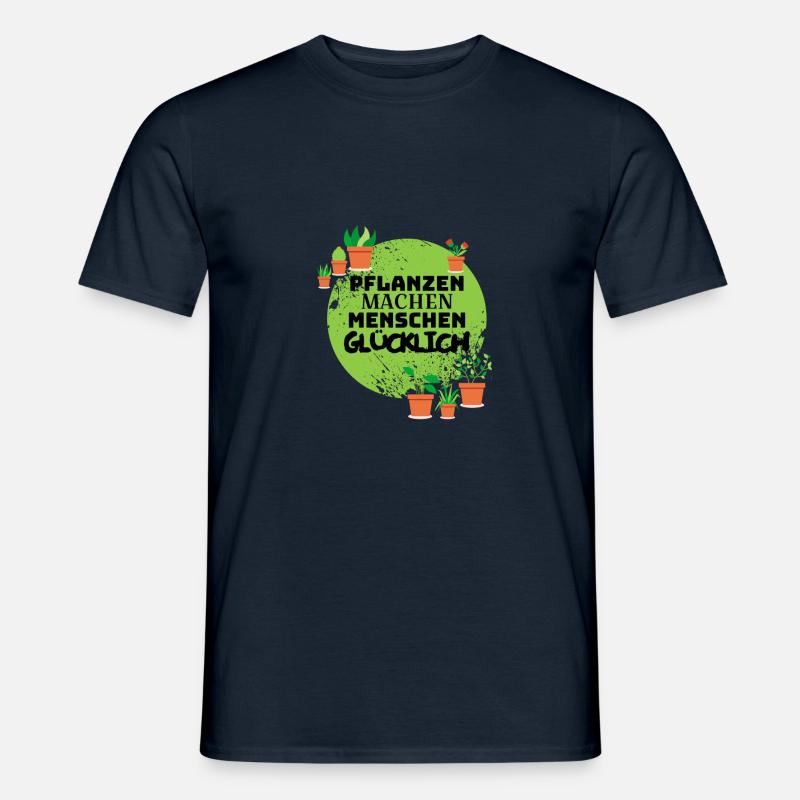 Pflanzen machen glücklich - Männer T-Shirt - Navy