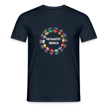 Contre le racisme, homme de nationalité - T-shirt homme - marine - Devant - AI Model Male 178 light (178cm)