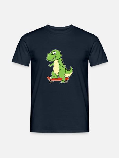 Dino Dinosaurier Skateboard T-Rex Skater Board - Männer T-Shirt - Navy