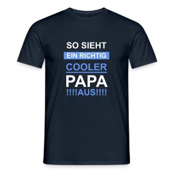 So sieht ein Cooler Papa aus - Männer T-Shirt - Navy - Vorne - AI Model Male 178 light (178cm)