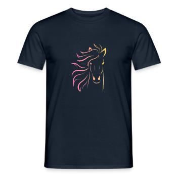 Horse head motif - Men's T-Shirt - navy - Front - AI Model Male 178 light (178cm)