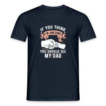 father and son dad are awesome - Men's T-Shirt - navy - Front - AI Model Male 178 light (178cm)