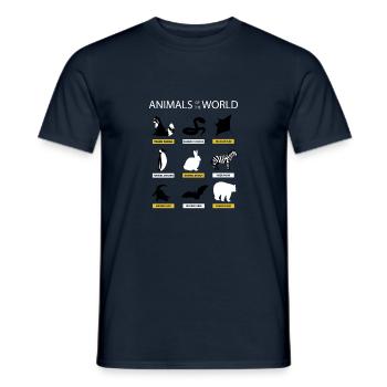 Tiere des Weltt-shirts Lustige seltene Tiere - Männer T-Shirt - Navy - Vorne - AI Model Male 178 light (178cm)
