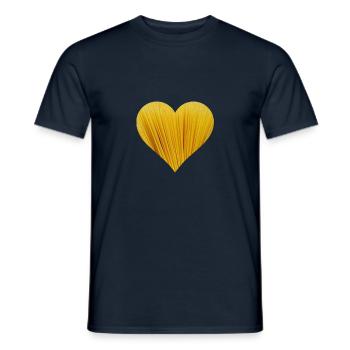 spaghettis pâtes de coeur pâtes Italienne Cuisine Tei - T-shirt homme - marine - Devant - AI Model Male 178 light (178cm)