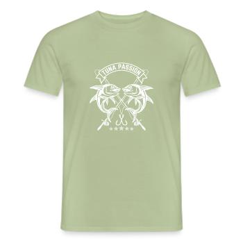 Tuna Passion Blank - Men's T-Shirt - sage - Front - AI Model Male 178 light (178cm)