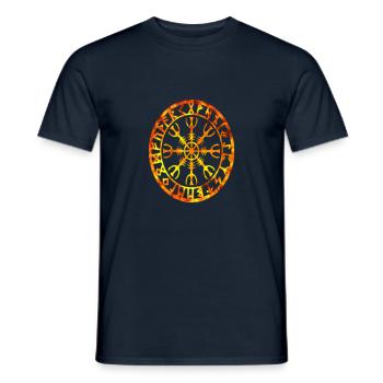 Viking Symbol Fire Flames Norse Vikings Gift - Men's T-Shirt - navy - Front - AI Model Male 178 light (178cm)