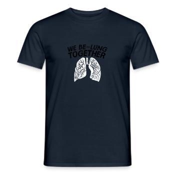 We Be Lung together Thérapeutes pulmonaires astathathiques - T-shirt homme - marine - Devant - AI Model Male 178 light (178cm)