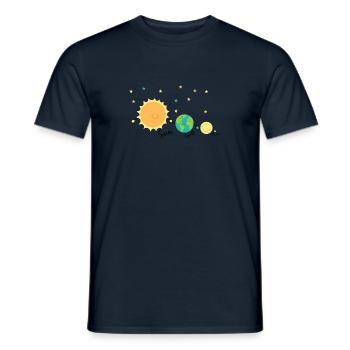 Planet friends sun earth moon - Men's T-Shirt - navy - Front - AI Model Male 178 light (178cm)