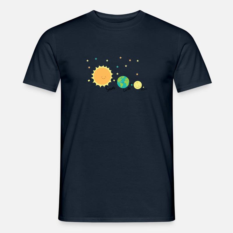 Planet Freunde Sonne Erde Mond - Männer T-Shirt - Navy