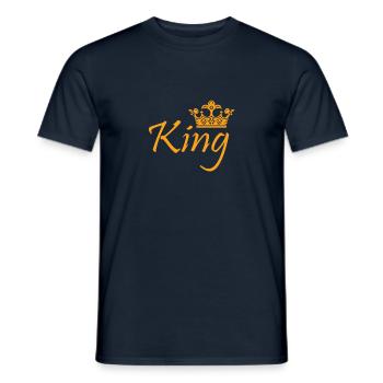 king couronne - T-shirt homme - marine - Devant - AI Model Male 178 light (178cm)