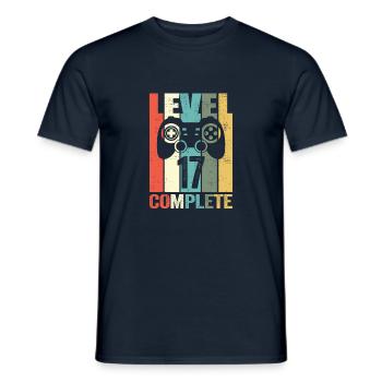 17th Birthday Gamer Boys 17 Years Level 17 Comp - Men's T-Shirt - navy - Front - AI Model Male 178 light (178cm)