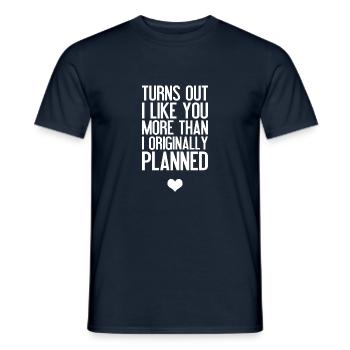 Ich mag dich ein bisschen mehr als ursprünglich - Männer T-Shirt - Navy - Vorne - AI Model Male 178 light (178cm)