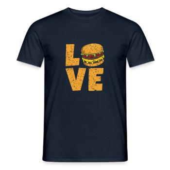 Burger hamburger - Men's T-Shirt - navy - Front - AI Model Male 178 light (178cm)