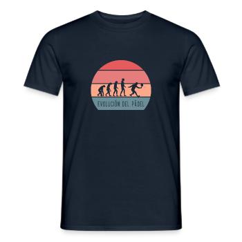 Padel Tennis lustiges Design Padel Evolution Retro - Männer T-Shirt - Navy - Vorne - AI Model Male 178 light (178cm)