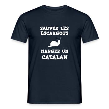 Sauvez les escargots mangez un catalan humour - T-shirt homme - marine - Devant - AI Model Male 178 light (178cm)