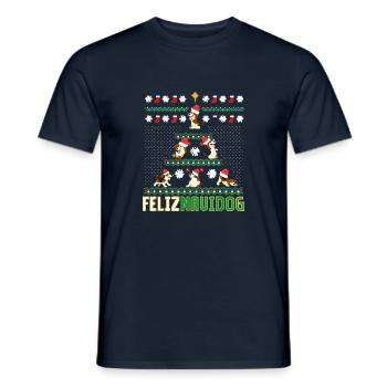 Beagles Feliz Navidog Merry Chritsmas - T-shirt homme - marine - Devant - AI Model Male 178 light (178cm)