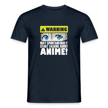 start talking anime - Men's T-Shirt - navy - Front - AI Model Male 178 light (178cm)
