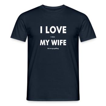 J'aime ma femme Clubs de golf Accessoires de balles de golfb - T-shirt homme - marine - Devant - AI Model Male 178 light (178cm)