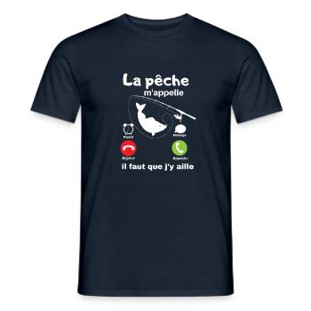 La pêche m'appelle ! - T-shirt homme - marine - Devant - AI Model Male 178 light (178cm)