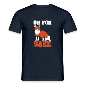 Funny Fox Statement - Oh For Fox Sake - Men's T-Shirt - navy - Front - AI Model Male 178 light (178cm)