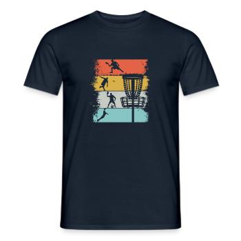 Vintage Retro Discgolf Team Outfit - Männer T-Shirt - Navy - Vorne - AI Model Male 178 light (178cm)