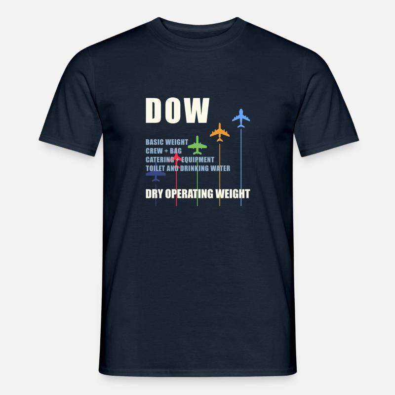 DOW Dry Operating Weight Flugzeug Gewicht Geschenk - Männer T-Shirt - Navy