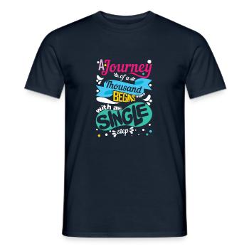 A step for a big journey - Men's T-Shirt - navy - Front - AI Model Male 178 light (178cm)